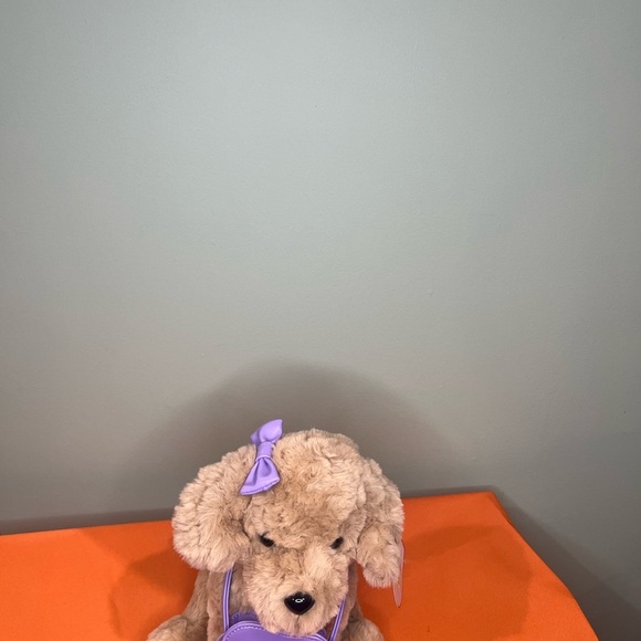 FAO Schwarz Plush Dog  with Purple Heart bag - Picture 2 of 14
